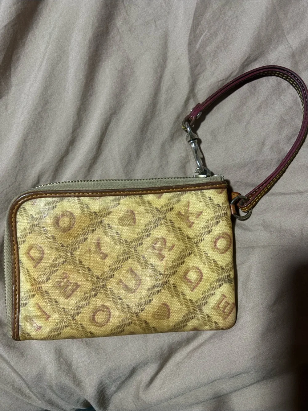 Dooney & Bourke Tan heart Patterned Wristlet